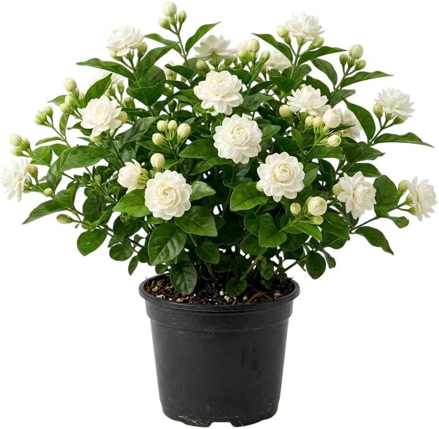Grand Duke Jasmine Live Plant Double Jasmine Shurb White Jasmines Flowers Bush Frangant Flower Plant 5-7 Inch Tall in 3 Inch Pot
