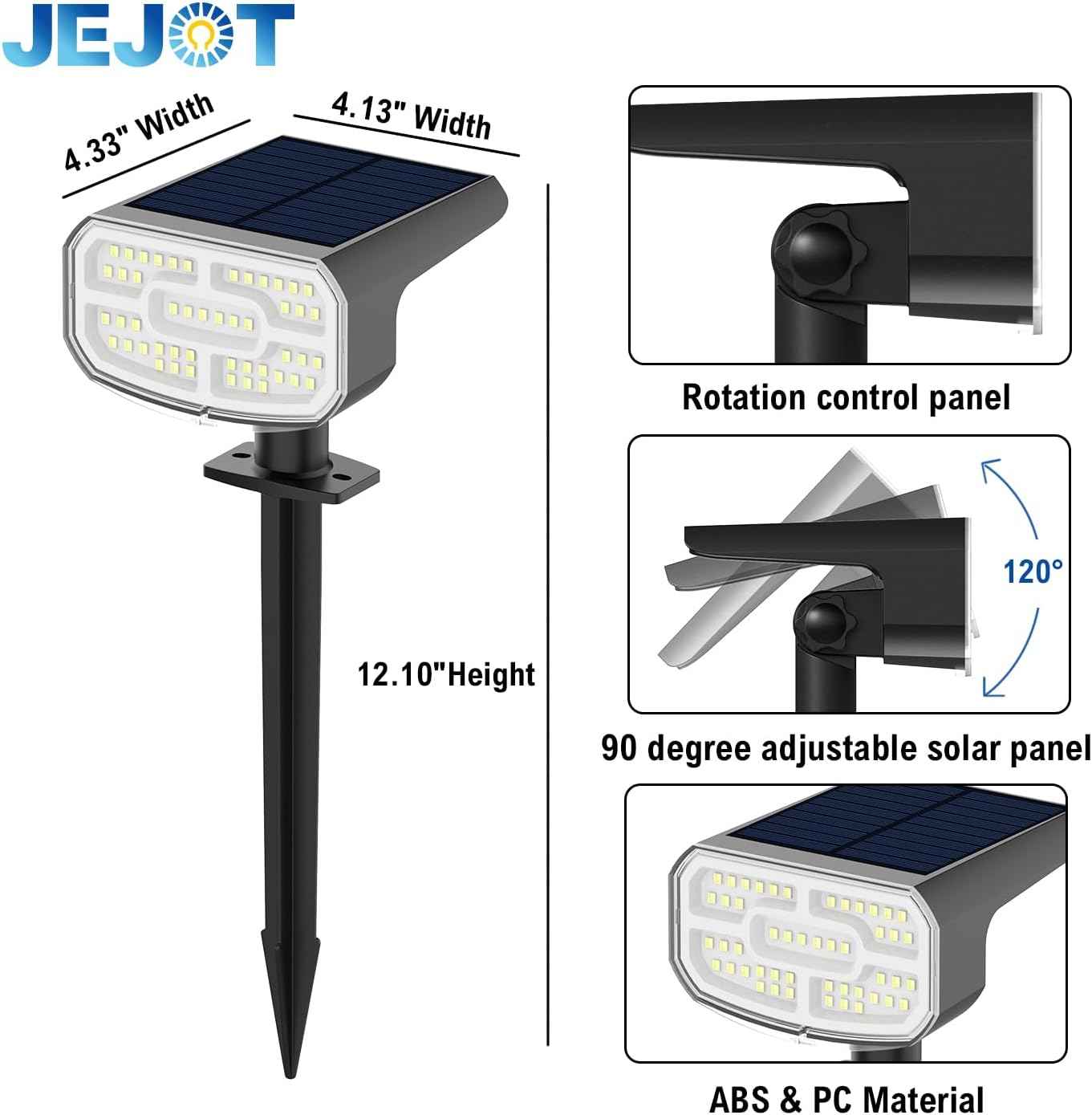 JEJOT Color Changing Solar Spot Lights Outdoor – 4 Pack