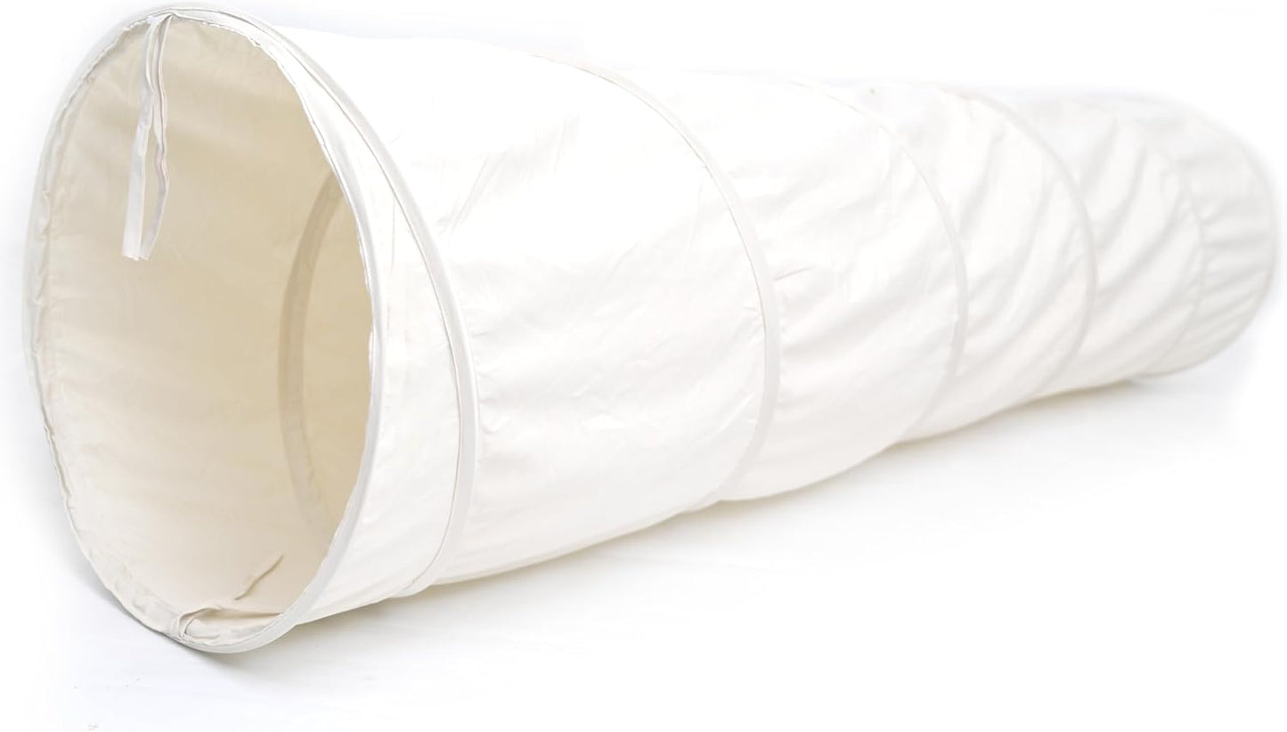 River & Aria Co Baby Play Tunnel - 6ft Indoor & Outdoor Pop Up Play Tunnel for Toddlers 2-6 - Interactive Hide-and-Seek Crawling Tunnels for Children (Ivory Tunnel)