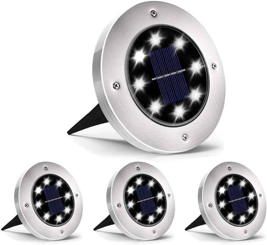 INCX 4.6 inch Solar Lights for Outside, 4 Pack Solar Light Outdoor Waterproof, Garden Lights Landscape Lighting for Lawn Yard Deck Driveway Walkway White