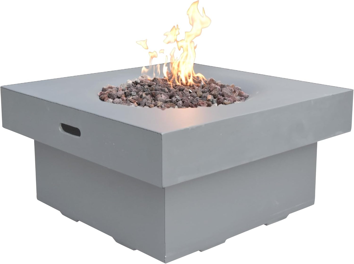 AMS Fireplace | Modeno | Branford | Firepit Table | Cover and Lava Rocks Included | (Fuel: Natural Gas - Light Gray)