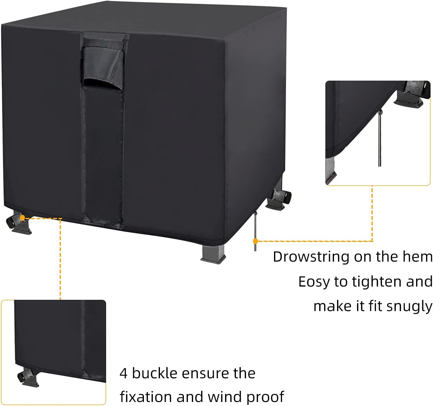 Fire Pit Cover, 28 inch Firepit Covers Square Gas Fireplace Oxford Fabric Square Fire Pit Table Propane Fire Pit for Outdoor Patio Garden- 28 X 28 X 25 inch