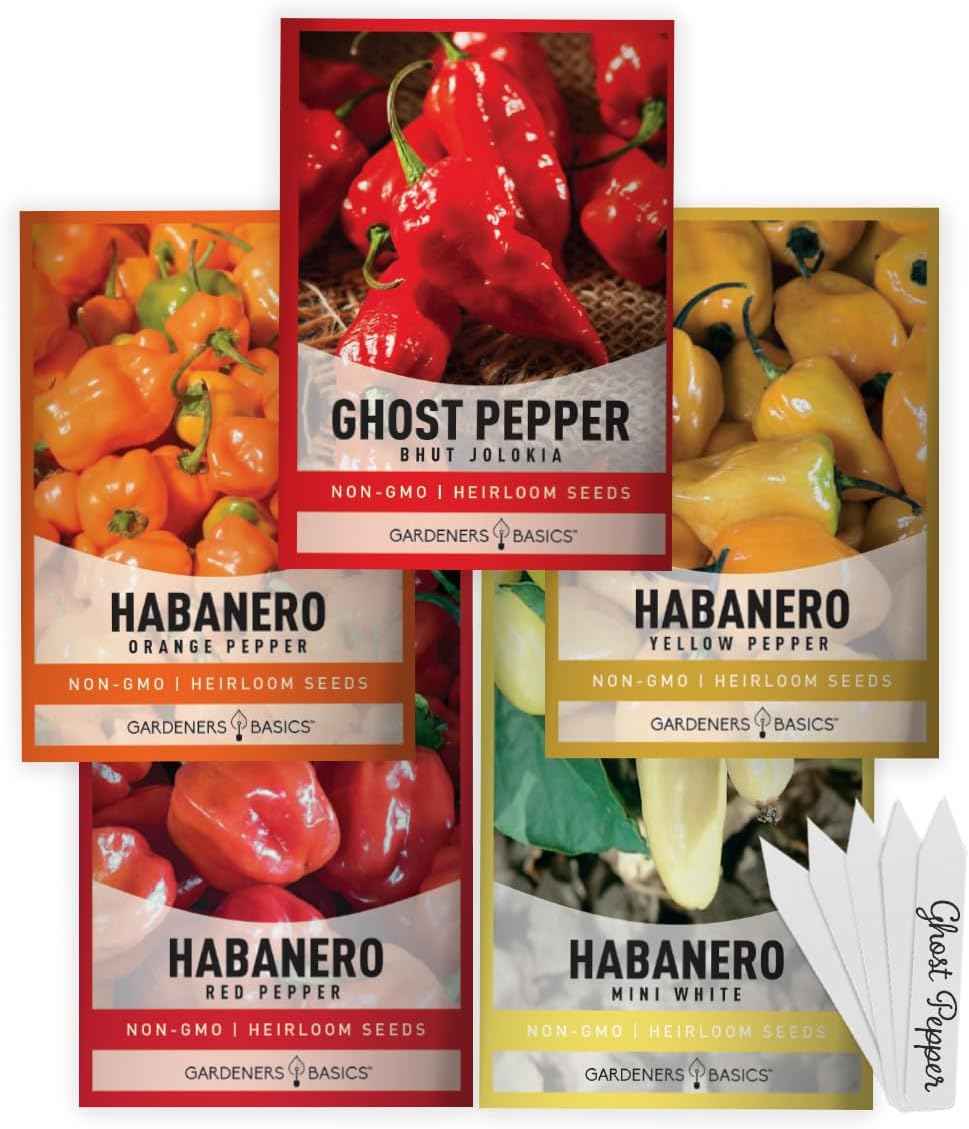 Hot Pepper Growing Kit – Grow Your Own Super Spicy Peppers – Non-GMO Heirloom Seeds, Complete Indoor Pepper Growing Kit and Outdoor, Perfect for Home Gardens & Hot Sauce Lovers