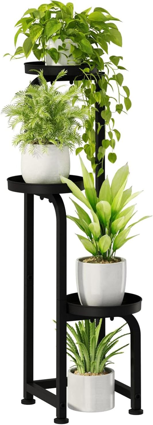 Bamworld Tall Plant Stand Indoor Outdoor, Corner Metal Flower Pot Stands for Multiple Plants, 3 Tier Heavy Duty Plant Shelf for Patio Garden Balcony Living Room Bedroom