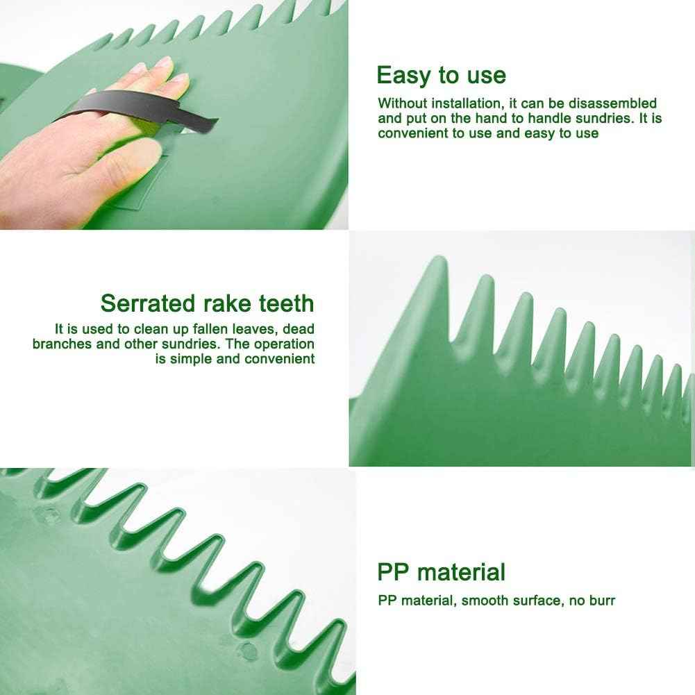 Bibabala Garden and Yard Leaf Scoops Hand Rakes, Large Sized Hand Rakes, Lightweight Plastic Leaf Scoop, for Leaves, Lawn Debris and Trash Pick Up(Dark Green)