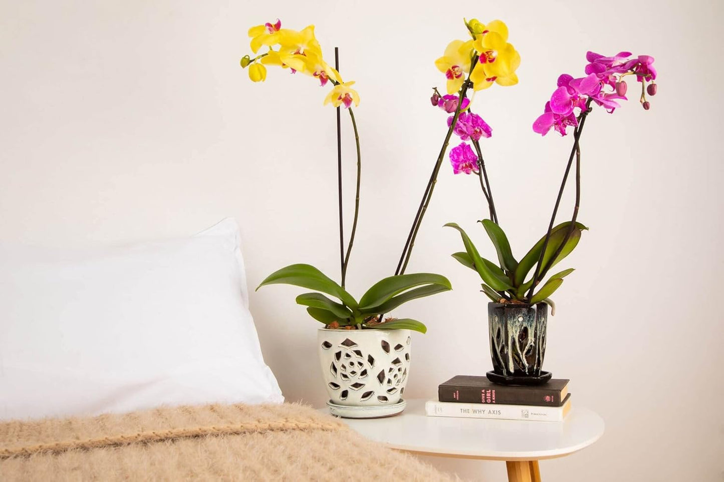 rePotme 5 inch Floral Cutout Ceramic Orchid Pot (Emerald Green) - Includes 5 inch Slotted Pot Liner