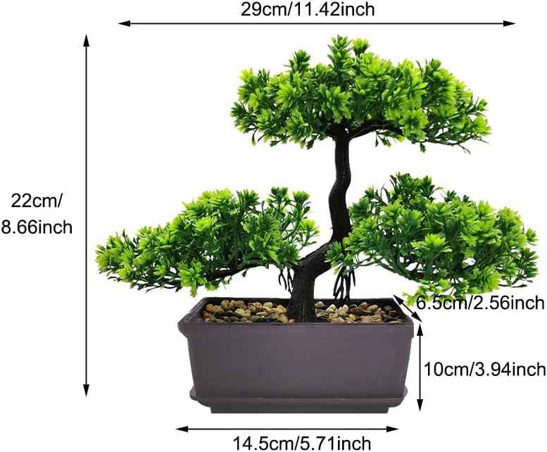 Bonsai Tree, Artificial Plants, Artificial Bonsai Tree Juniper Faux Plants, Indoor Small Fake Plants Decor for Home Bedroom Office Desk Farmhouse Decor(Color:Red)