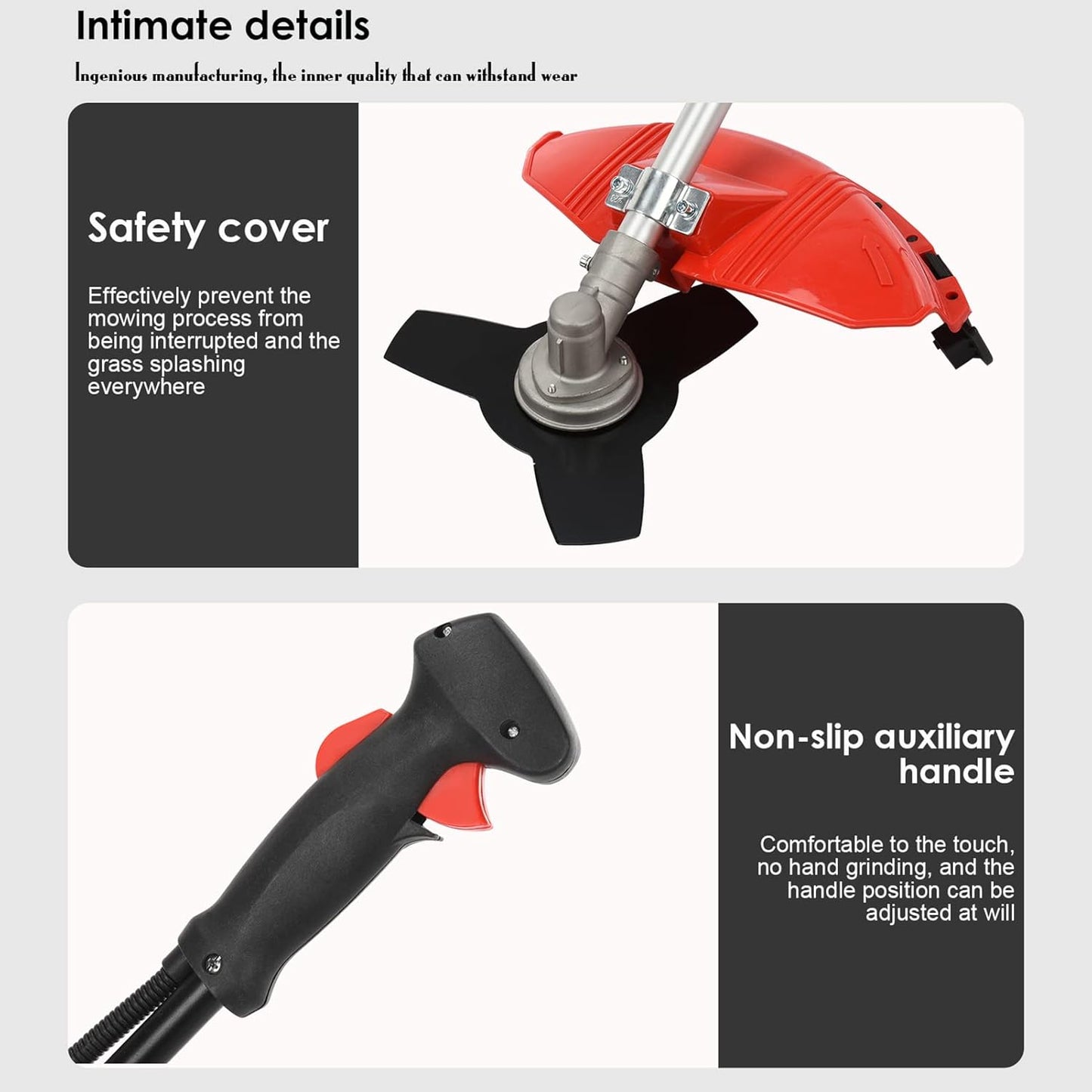 Weed Eater Gas Powered,52cc 2-Stroke Weed Wacker,2 in 1 Multi-Functional Grass Strimmer Petrol Hedge Trimmer,Gas Powered String Trimmer Brush Cutter for Garden Yard 2.2KW/8500rpm