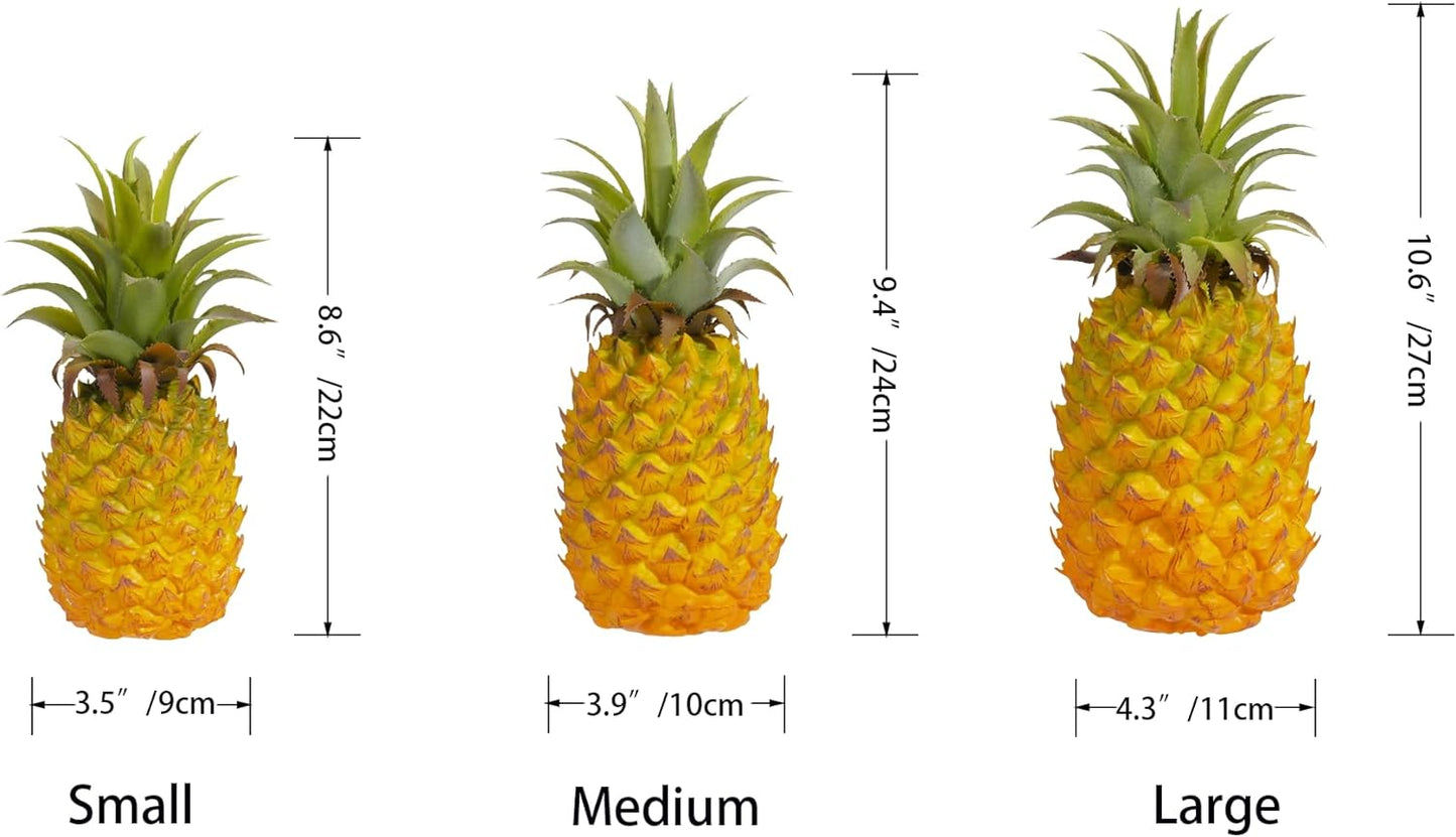 QIRMIZI 2 Pack Artificial Pineapple -Simulated Fruit Decoration, Lifelike Fake Fruit Model, Perfect for Home Decor, Kitchen, Party & Photography Prop – Realistic & Eco-Friendly,Yellow Small