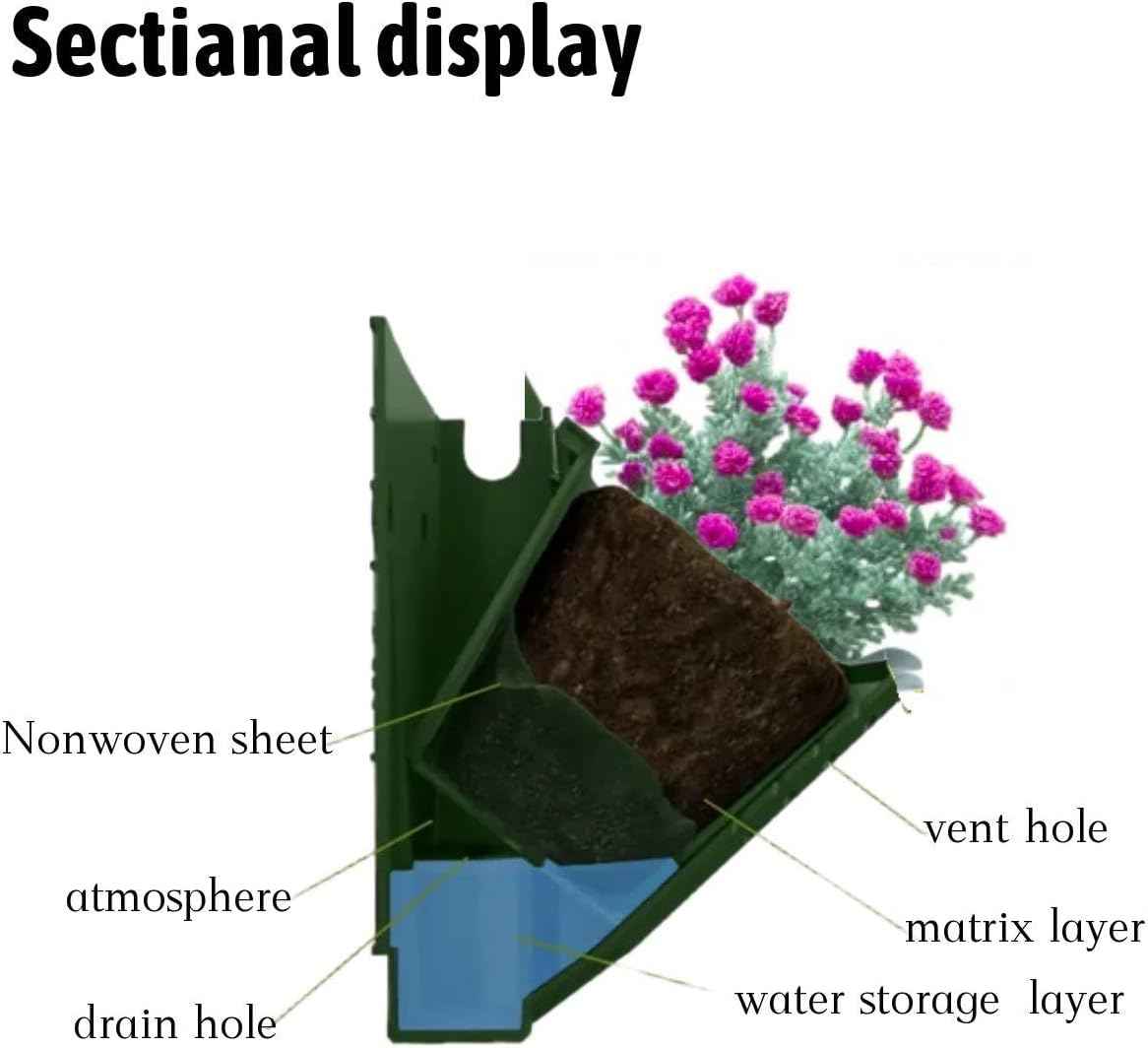 36 Pockets Living Wall Planter Indoor, Self Watering Wall Hanging Planters for Outdoor Plants Stackable, Cascading Vertical Planter Garden (wall Planter 36)