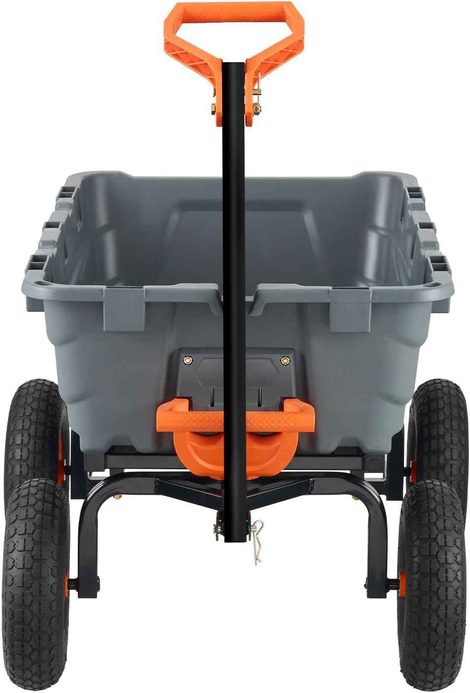 Garden Dump Cart, 800 lbs Heavy Duty Garden Wagon with 10 Inch Wheels, 4 Wheel Wheelbarrow,Steel Frame and Quick Release System Lawn Trailer