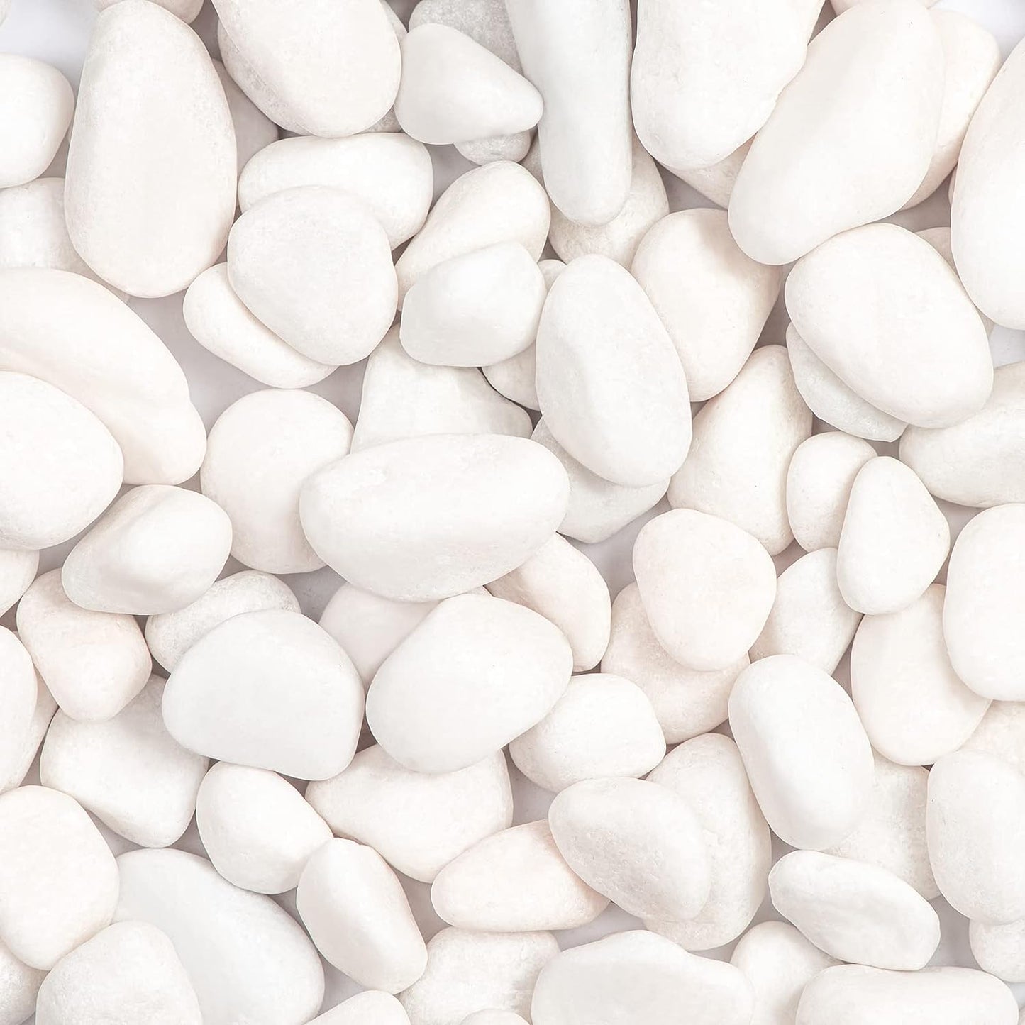5lbs White Natural River Rocks, Polished Pebbles for Plants Garden, 1-2 inch Decorative White Stones, Ideal for Fish Tank, Vases, Crafting, Home Decor and Garden Landscaping Rocks,White