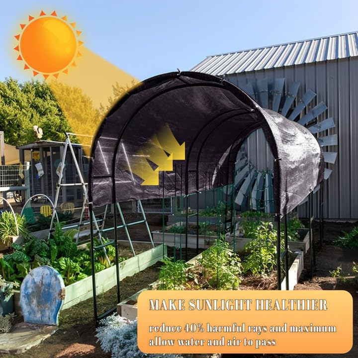 Cool Area 40% 10x12ft Sunblock Shade Cloth Cover Mesh UV Resistant Net for Garden Flower Plant Greenhouse, Black