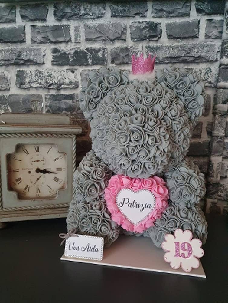 Artificial Flowers 100PCS 3CM Mini Fake Roses for DIY Wedding Bouquets Centerpieces Party Baby Shower Home Decorations (Grey)