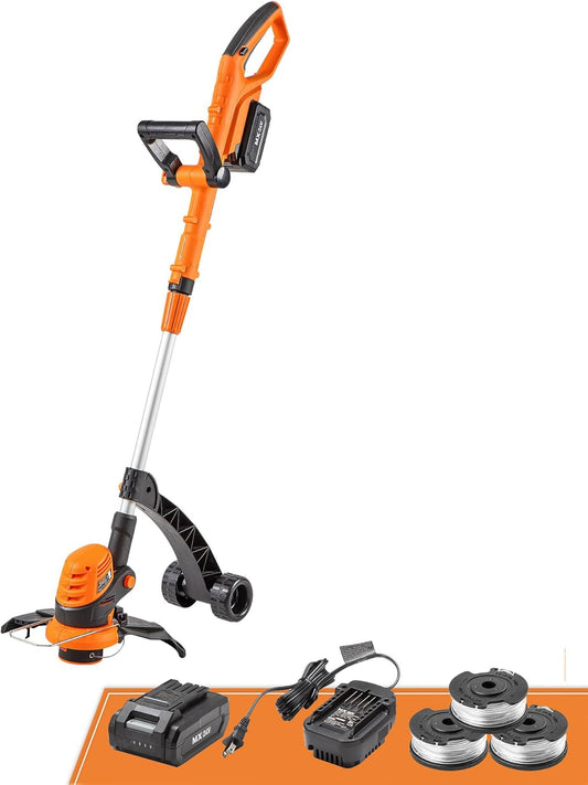 LawnMaster CLGT2410S 24V 10" Cordless String Trimmer Weed Eater 2.0AH Battery & Charger Included