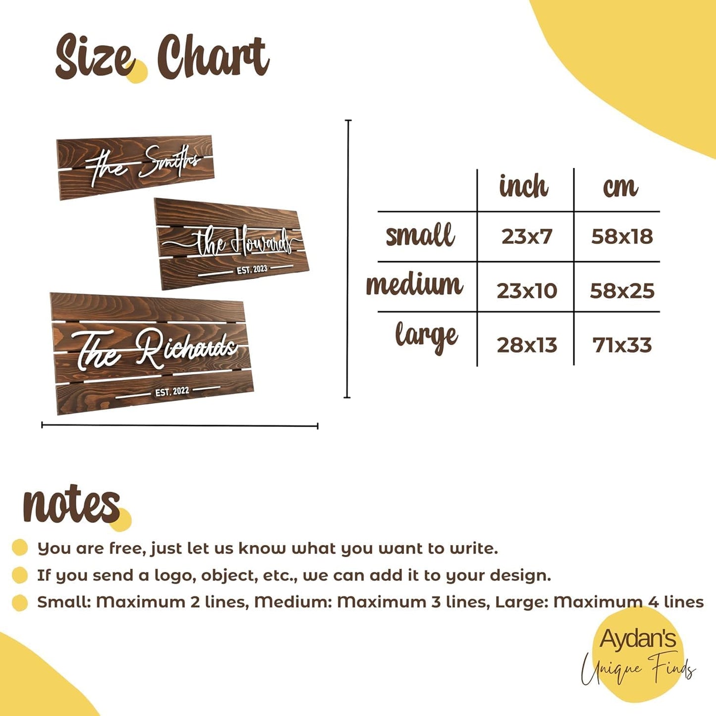 Personalized Custom Solid Wood Name Sign for Home, Office, Nursery, Wedding Gifts, Business Signs