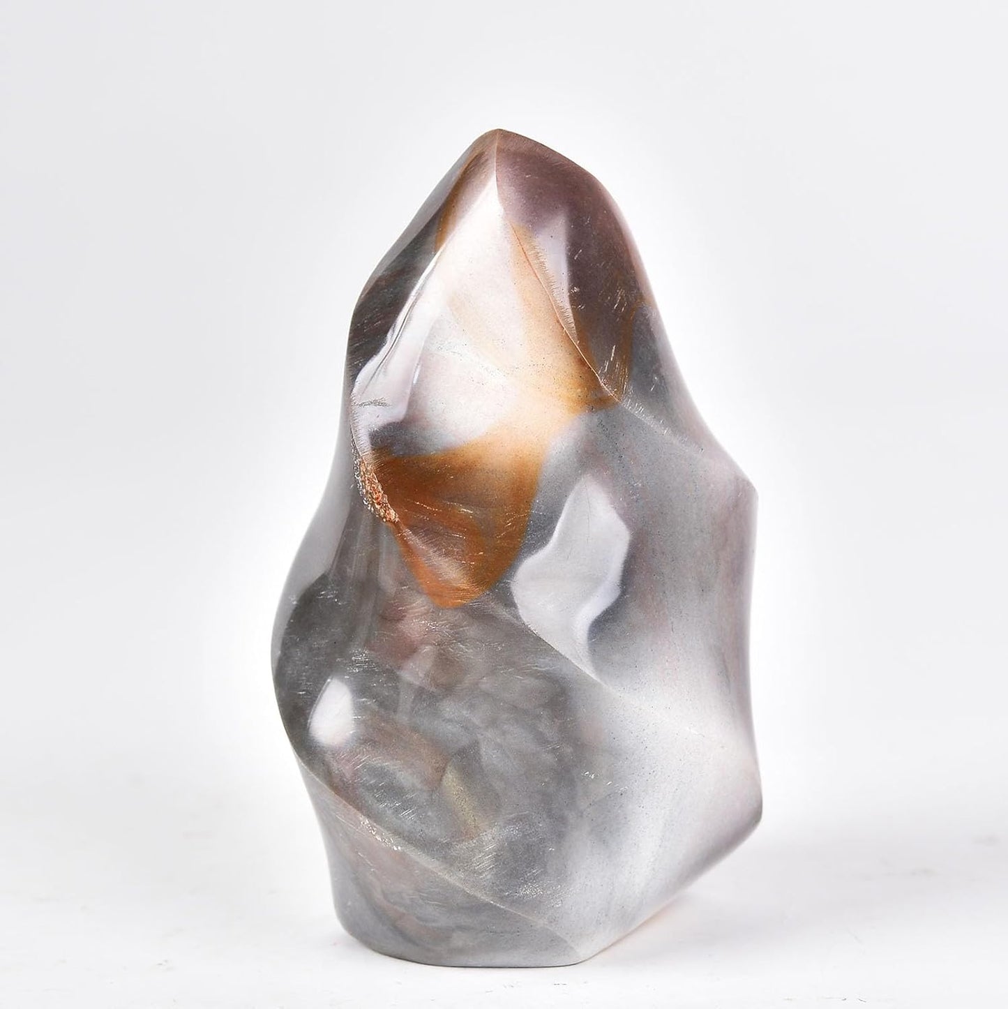 AMOYSTONE Polychrome Jasper Flame Shaped Stone Towers Obelisk Natural Healing Crystal Quartz Reiki Energy Decoration Home Office 0.6-1.0LBS