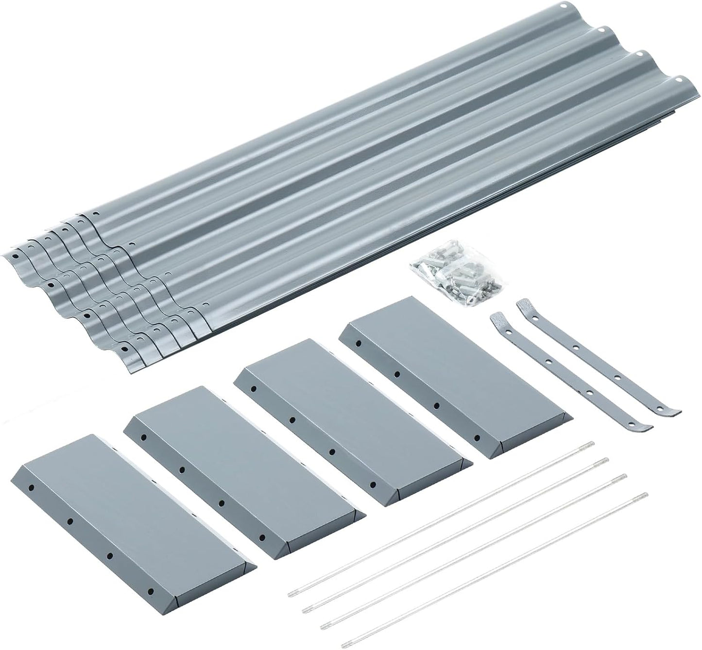 Land Guard 8×4×1ft Galvanized Raised Garden Bed Kit for Vegetables, Galvanized Large Metal Planter Raised Garden Boxes Outdoor(Modern Grey)……