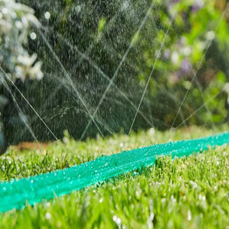 PVC Flat Soaker Hose drip Garden Vegetable Water Hose Irrigation Spray Hose Double Connector with Holes (25FT)