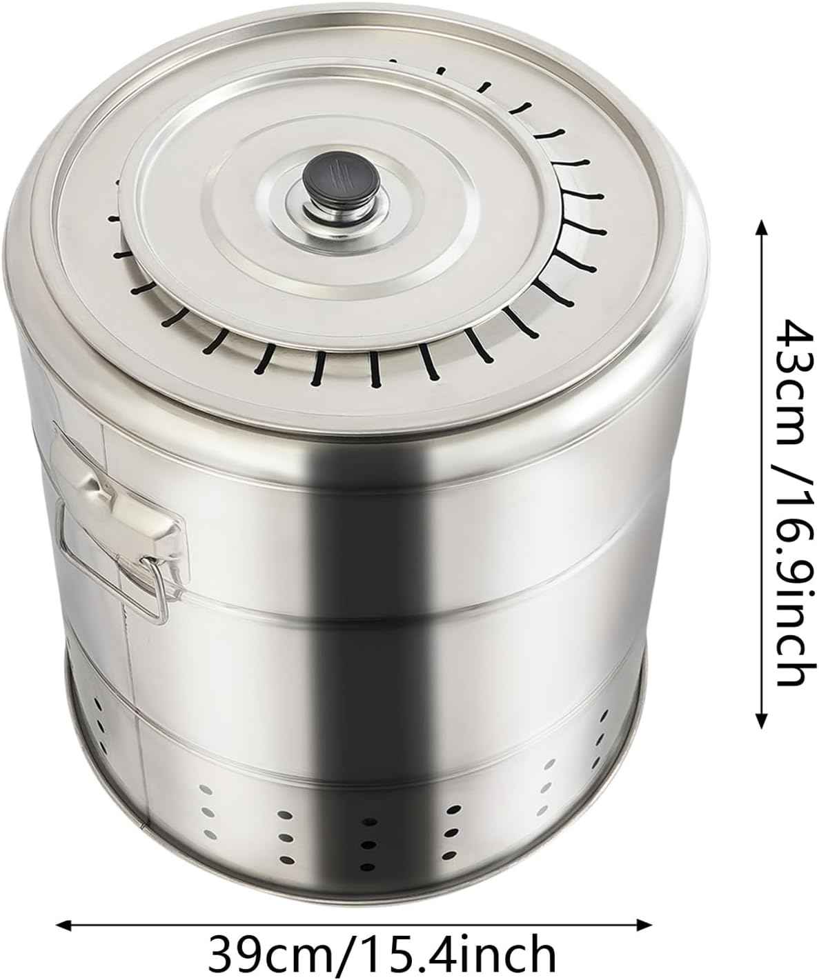 28 Skewer Charcoal Barrel Grill,360° Smokeless Portable Outdoor BBQ Grill with Stainless Steel Surround,Large Capacity for 6-10 People,for Picnics Camping Travel & Backyard