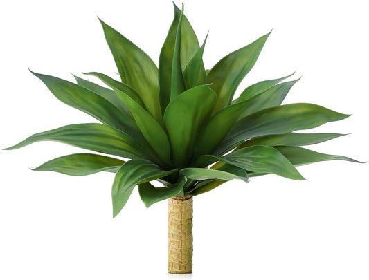 Artificial Plants Outdoor,UV-Resistant Fake Agave Succulent Plant 23 Inch Medium Size Faux Succulents Stems for Indoor Realistic & Natural Home Decor Plants for Office Housewarming