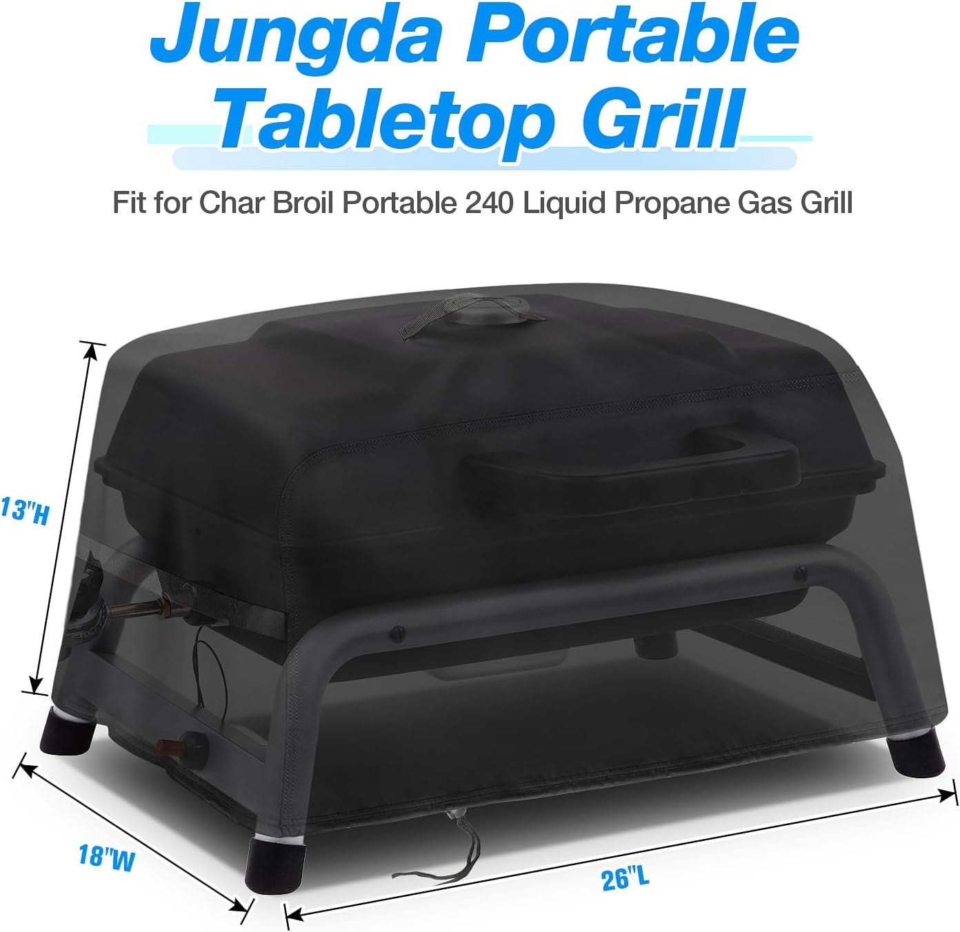 Tabletop Grill Cover for Char Broil Portable 240 Liquid Gas Grill,Waterproof Small Table Top BBQ Cover,Heavy Duty Outdoor
