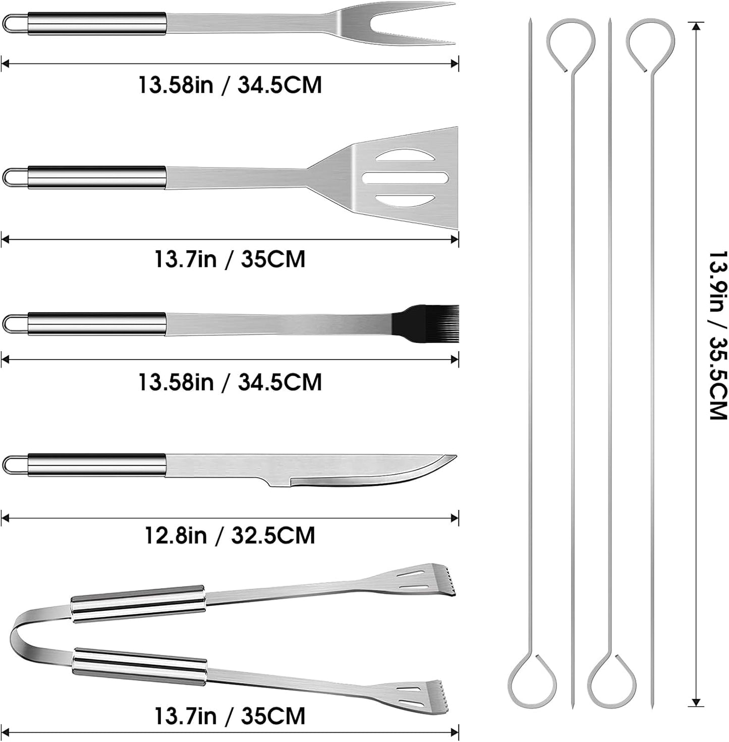 BBQ Utensil Set Stainless Steel Professional Barbecue Accessories Grill Tool with Bag Easy to Carry