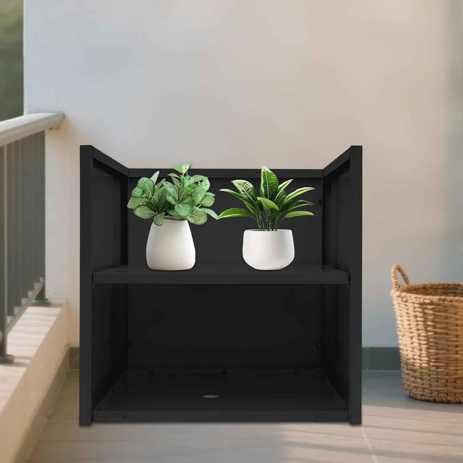 Cube Metal Planter for Porch, Large Square Planter for Indoor & Outdoor Patio/Garden/Backyard, Durable Modern Décor for Tall Plants, Trees, Flowers, 26" x 26" x 26"