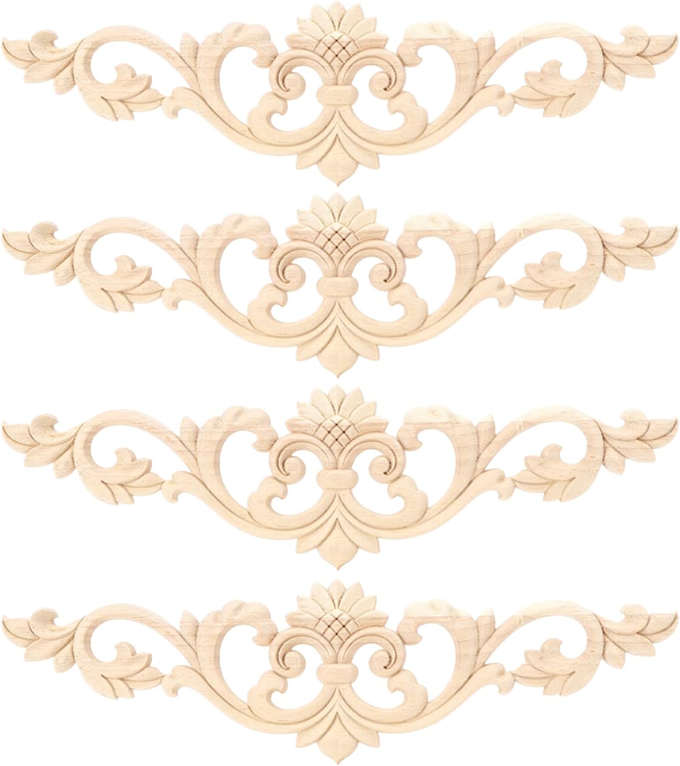 Wood Carved Applique Beautiful Decoration for Furniture Accessories Garden Fence Decor