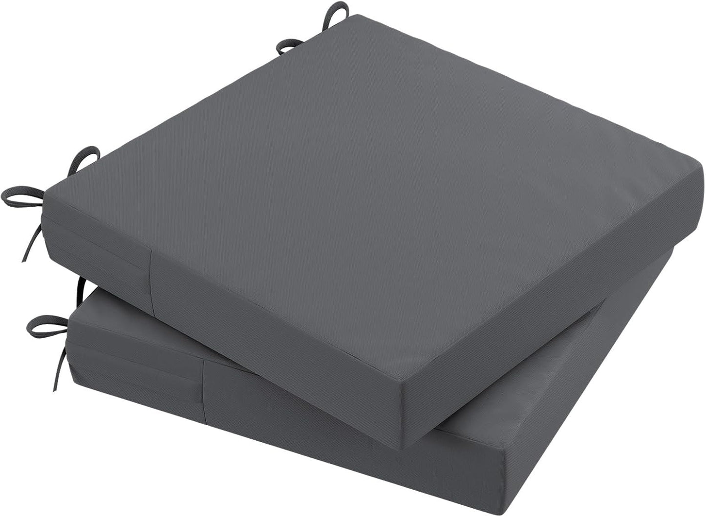AAAAAcessories Outdoor Seat Cushions for Chairs, Waterproof, Fade-Resistant Patio Furniture Replacement Cushions, 19" x 19" x 3", Set of 2, Dark Gray