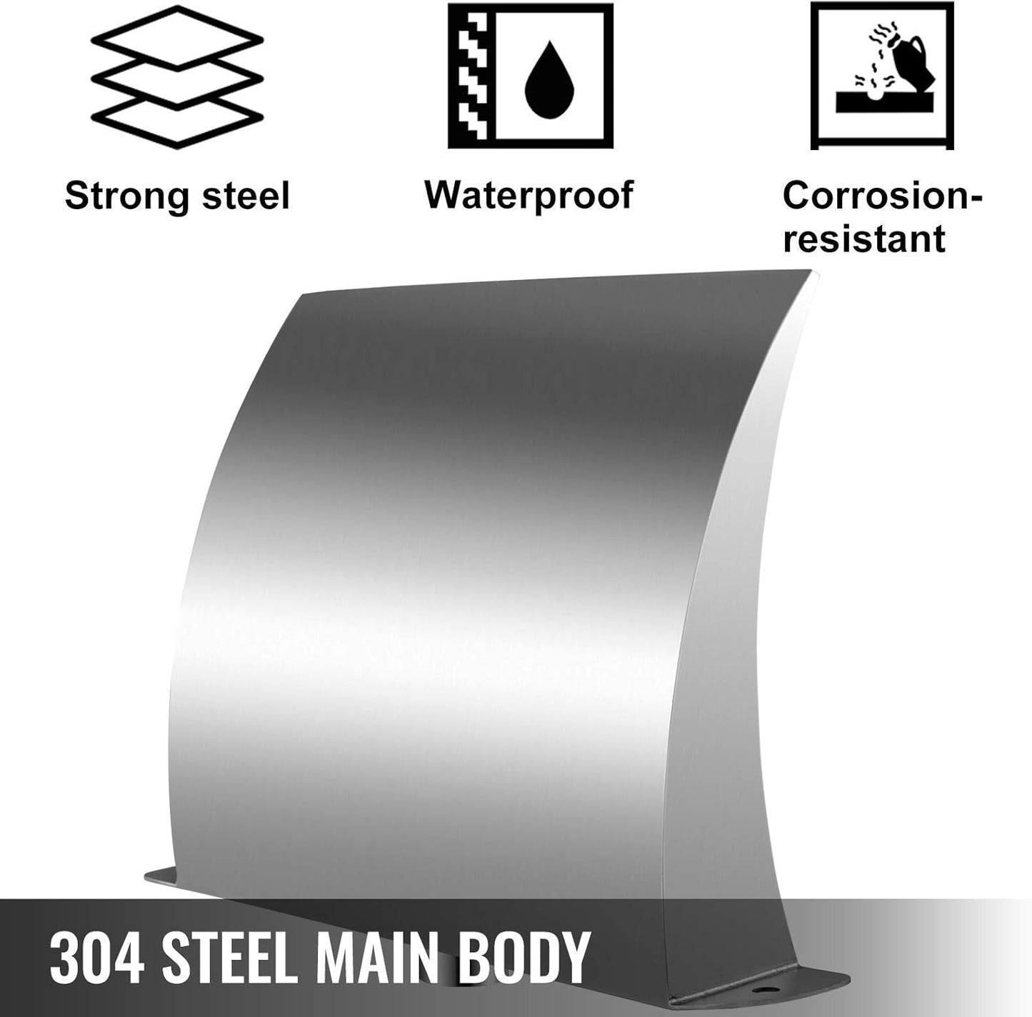 Pool Waterfall Fountain 304 Stainless Steel, Pool Fountains for Inground Pools, Garden Outdoor Waterfalls Sheer Descent