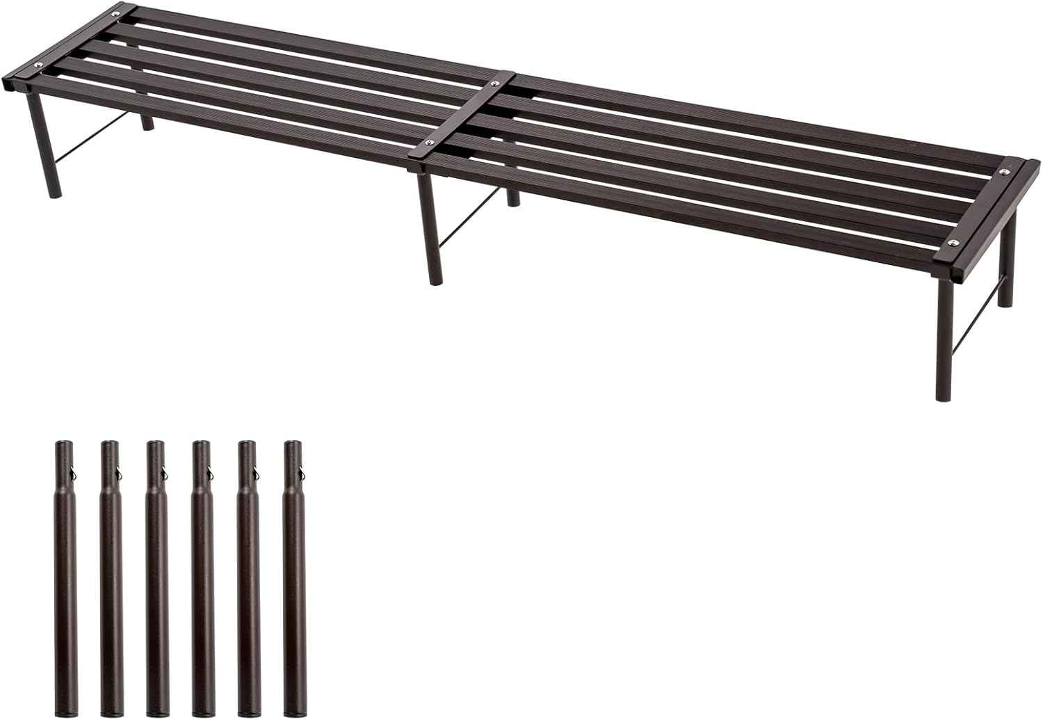 Metal Plant Stand, Rust-proof Aluminum Flower Pot Stand, Heavy Duty Planter Display Shelving for Patio Balcony Garden Living Room Decorative (Ebony, 47.2 Inch)