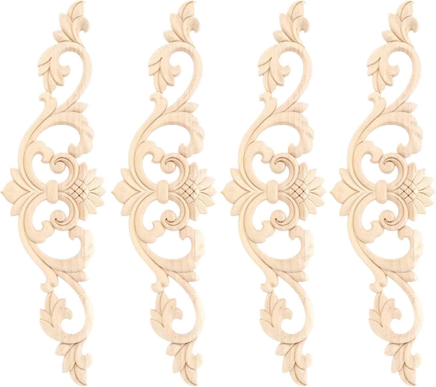 Wood Carved Applique Beautiful Decoration for Furniture Accessories Garden Fence Decor