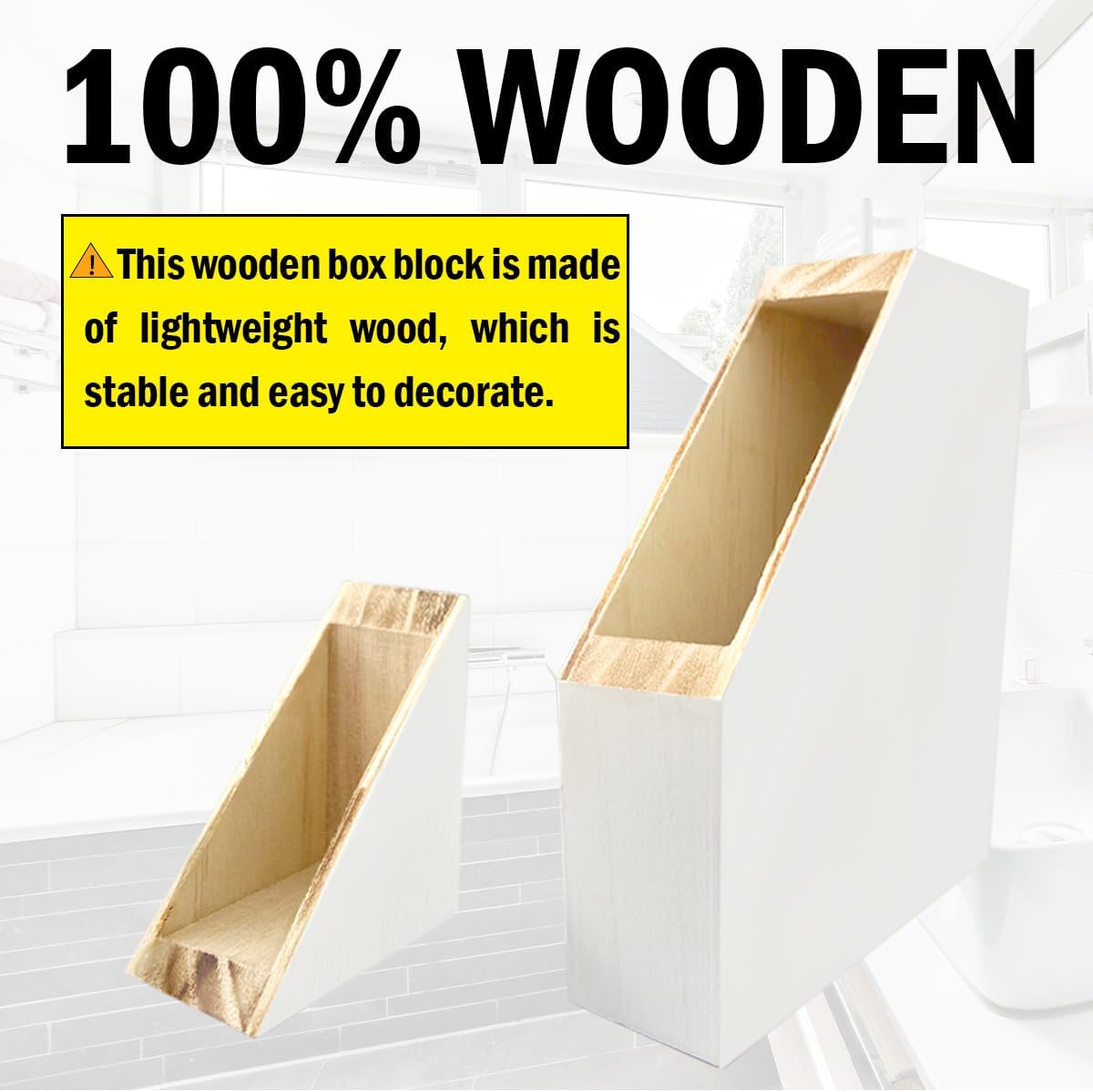 Bathroom Definition Funny Wooden Box Sign,Bathroom Wood Block Plaque for Home Restroom Shelf Wall Toilet Decor