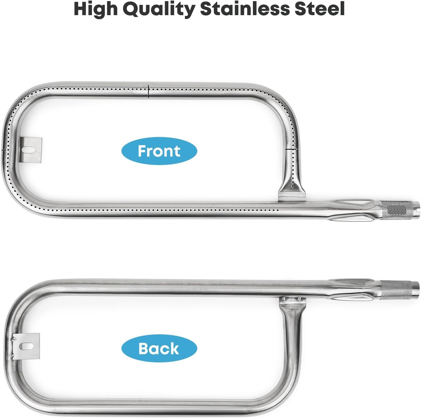 Stanbroil 17 Inch Grill Burner Tube for Weber Q1200, Q1000, Q100, Q120, Baby Q Gas Grill, 304 Stainless Steel 69957 Burner Tube for Weber 386001, 386002, 516002, 516001, 50060001, 51060001