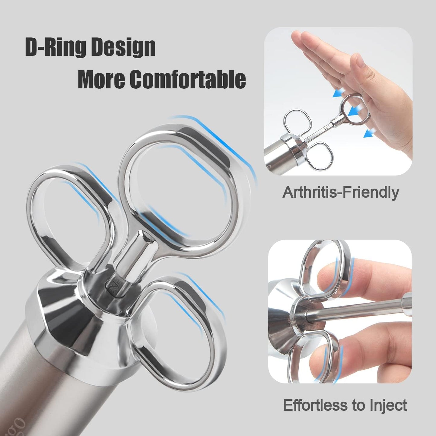 Meat Injector - 3 Needles for Smoking Meats, Beef, Turkey; 2-Oz Marinade Injector Syringe; User Manual Included