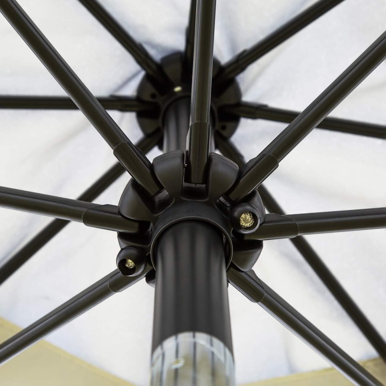 Sunnyglade 9' Patio Umbrella Outdoor Table Umbrella with 8 Sturdy Ribs (Blue and White)