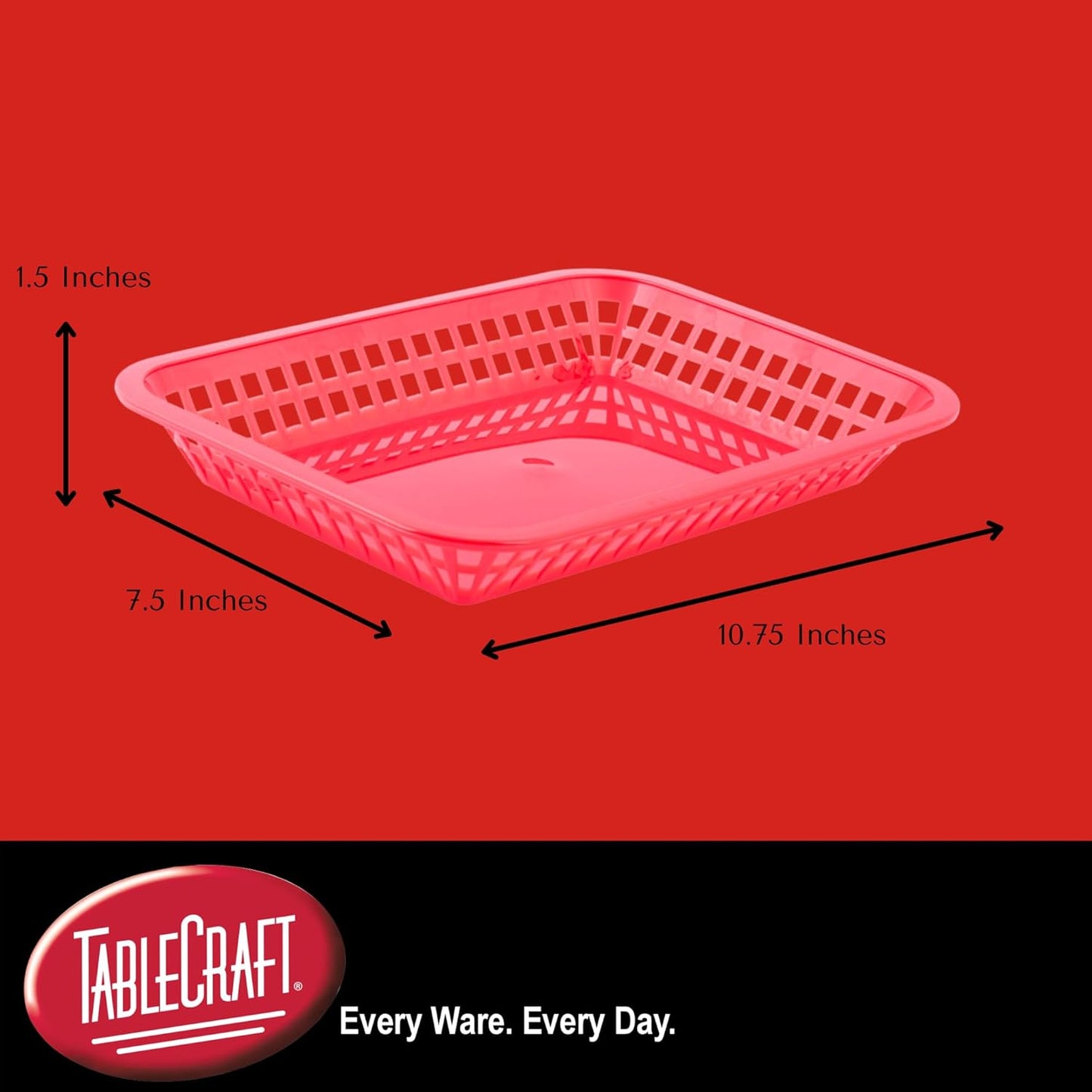 TableCraft Products C1079R Cash and Carry Large Grande Basket, Red (Pack of 12)