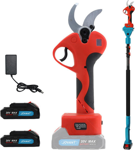 Pole Electric Pruning Shears with Portable Bag.Pole 1.6Inch(4CM) Electric Pruner for Tree Trimming Pole Tree Trimmer with 2Pcs 2000mAh Batteries(Jovant)