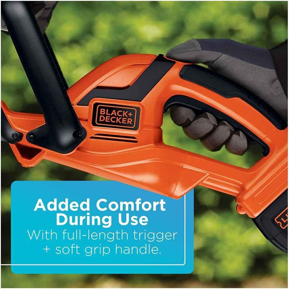 BLACK+DECKER 40V MAX Hedge Trimmer, Cordless, 24-Inch Blade, Battery and Charger Included (LHT2436)