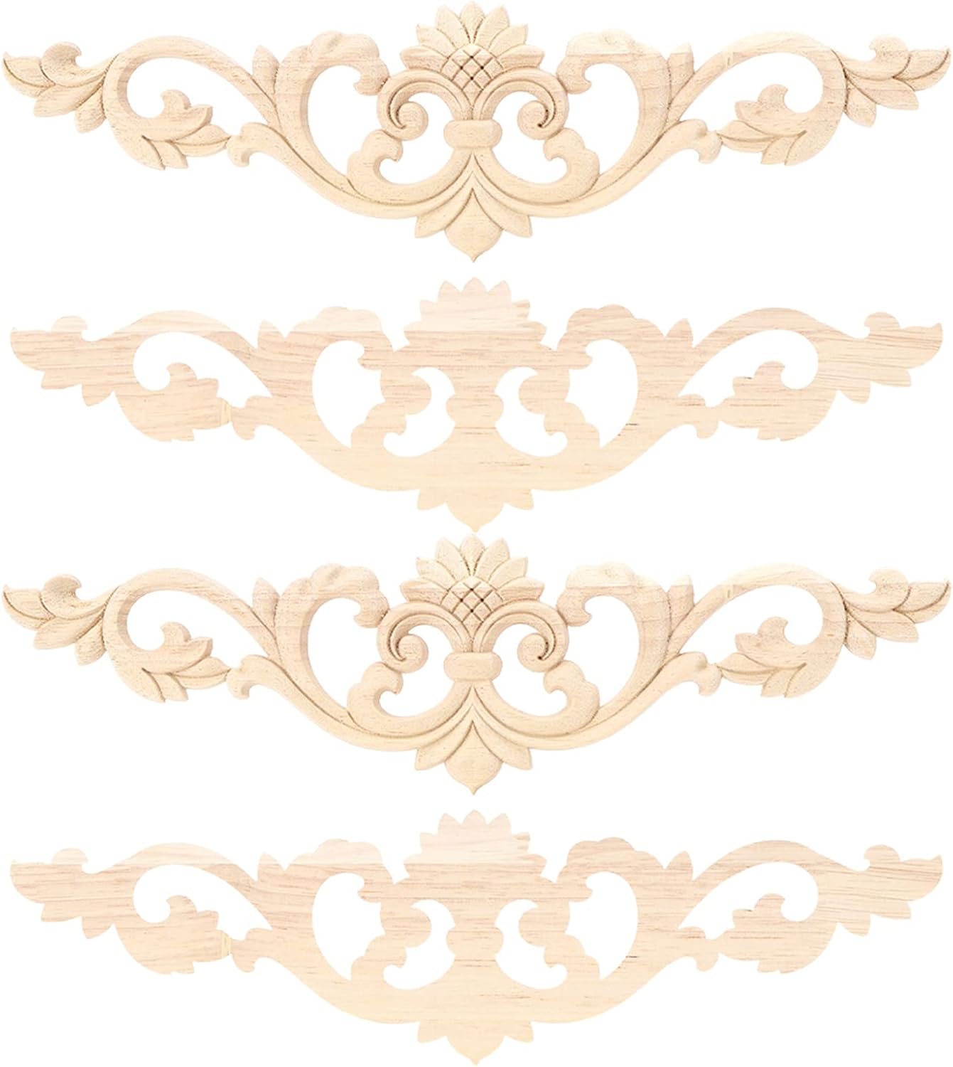 Wood Carved Applique Beautiful Decoration for Furniture Accessories Garden Fence Decor