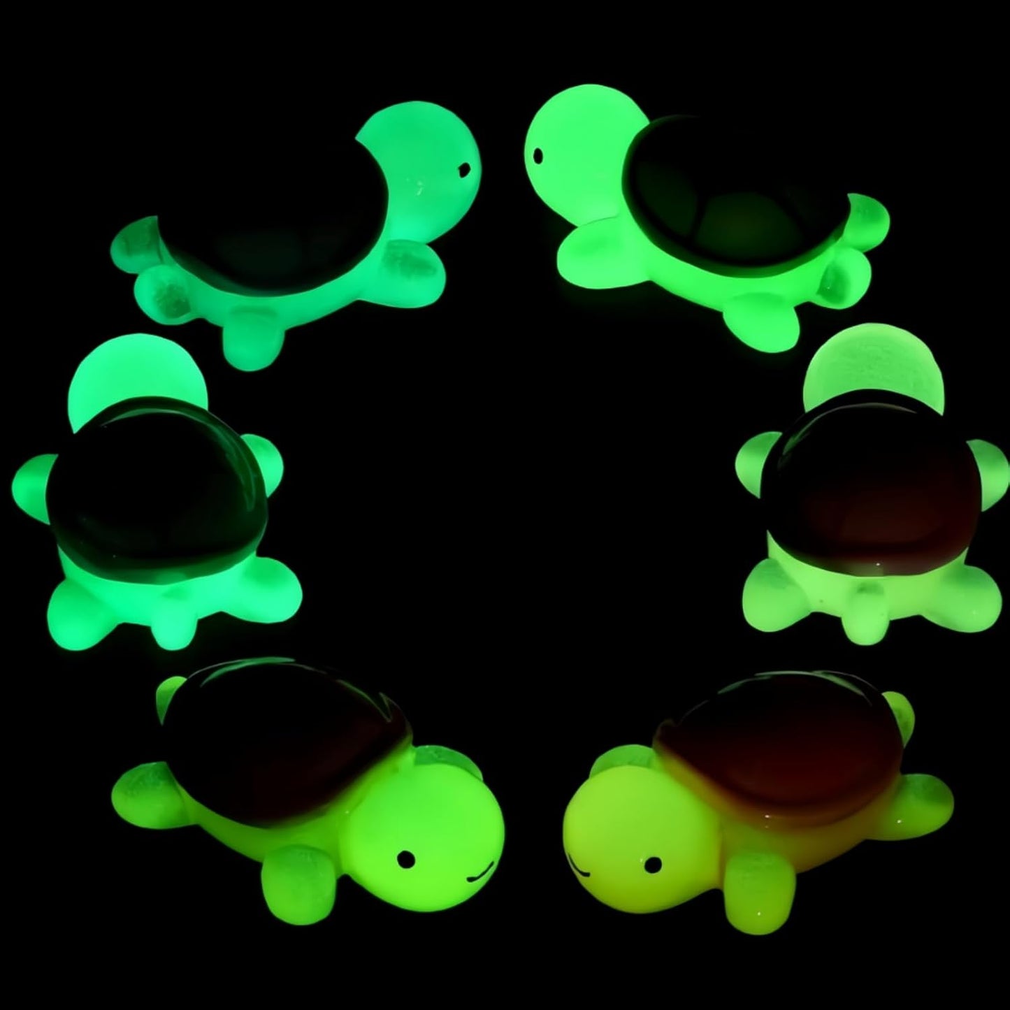 30 Pcs Medium Glow in The Dark 3D Resin Turtles Miniature Garden Figurines,Accessories for Decorating DIY Dollhouse Fish Tank Fridge Wall Art, Safe, Durable, Non Fading