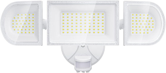 iMaihom 150W Motion Sensor Light Outdoor, 15000LM 6500K LED Security Floodlights, 3 Adjustable Head Motion Detection Light IP65 Waterproof for Yard Garage White 1pack