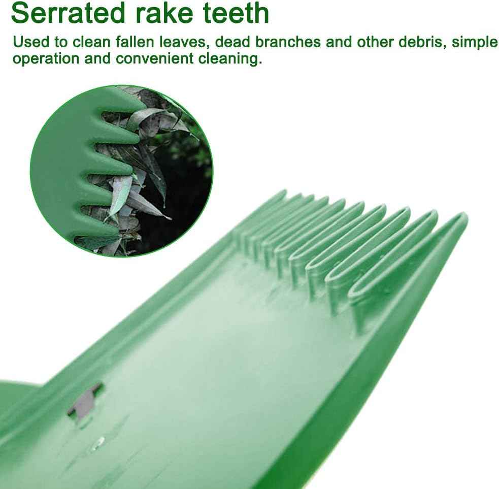 Bibabala Garden and Yard Leaf Scoops Hand Rakes, Large Sized Hand Rakes, Lightweight Plastic Leaf Scoop, for Leaves, Lawn Debris and Trash Pick Up(Dark Green)