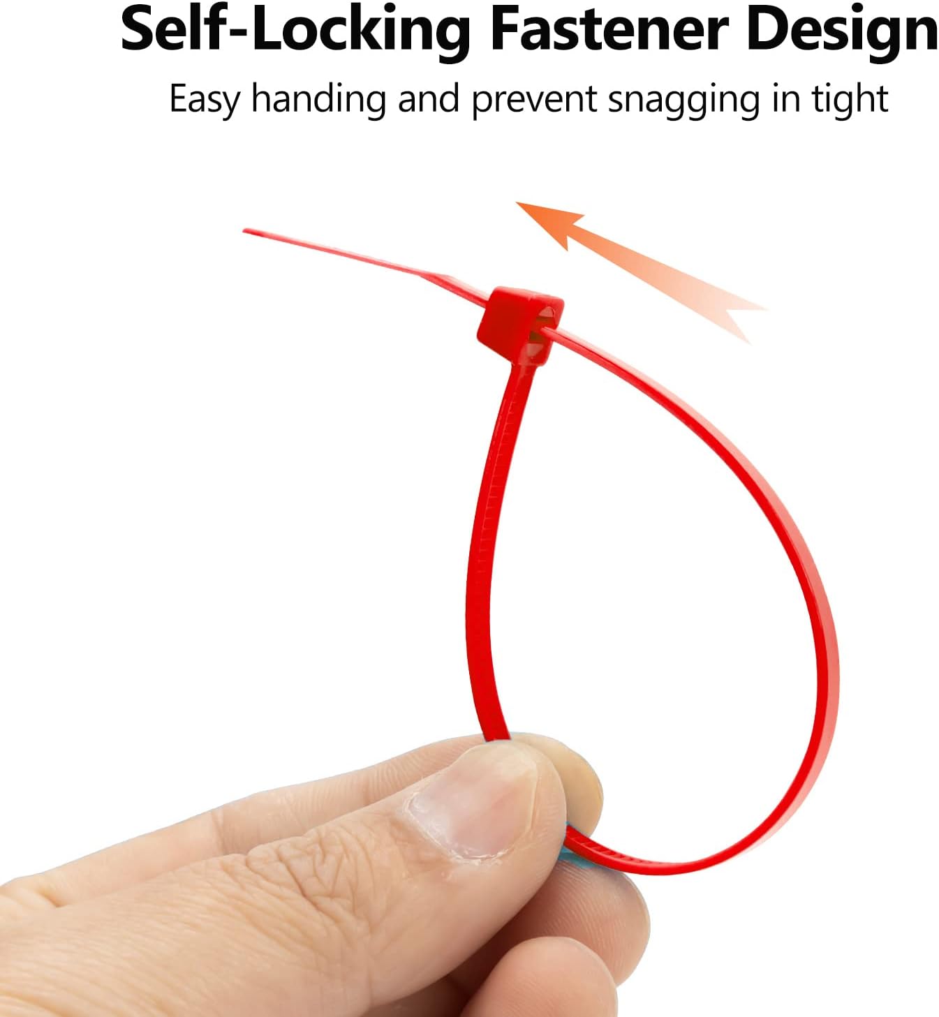 XINGO 100PCS Cable Zip Ties Heavy Duty, Premium Nylon Plastic Wire Ties with 50 Pounds Tensile Strength, Self-Locking Black Nylon Zip Ties for Indoor and Outdoor (8 inch, Red)