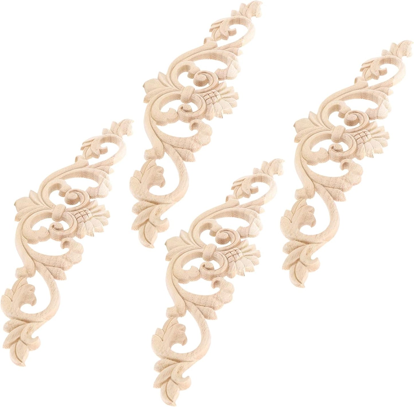 Wood Carved Applique Beautiful Decoration for Furniture Accessories Garden Fence Decor
