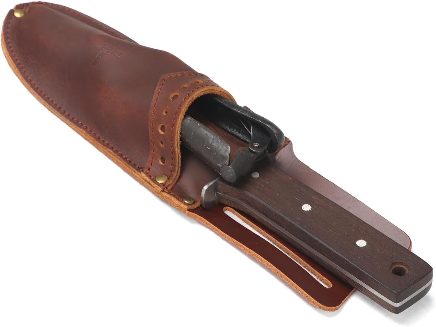 Tourbon Leather Garden Pruning Shears Folding Saw Double Holster Gardening Soil Knife Sheath Pouch Multipurpose Tool Holder for Belt, Brown