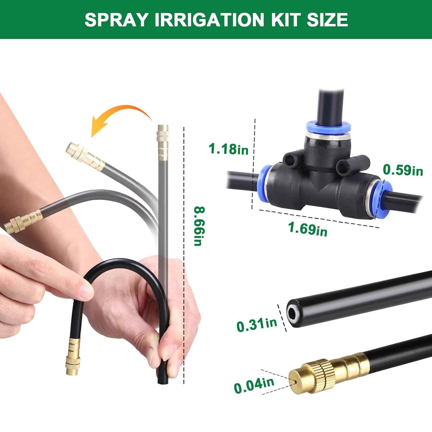 Drip Irrigation System, 2026-Upgrade 50Ft 1/4" Garden Watering System with 12 Pcs 360° Adjustable Copper Nozzles, DIY Kit for Garden, Lawn, Greenhouse, Raised Beds & Outdoor Plants