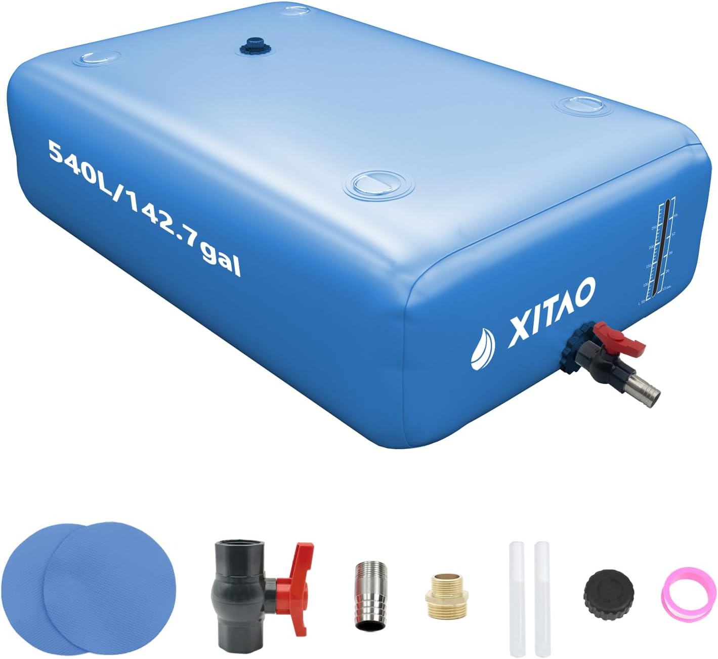 XITAO 142Gal Large Capacity Water Storage Bladder Containers w/Water Level Indicator Portable Foldable Emergency Water Tank Bag for RVs, Drought Resistance, Fire Prevention, Agricultural Irrigation