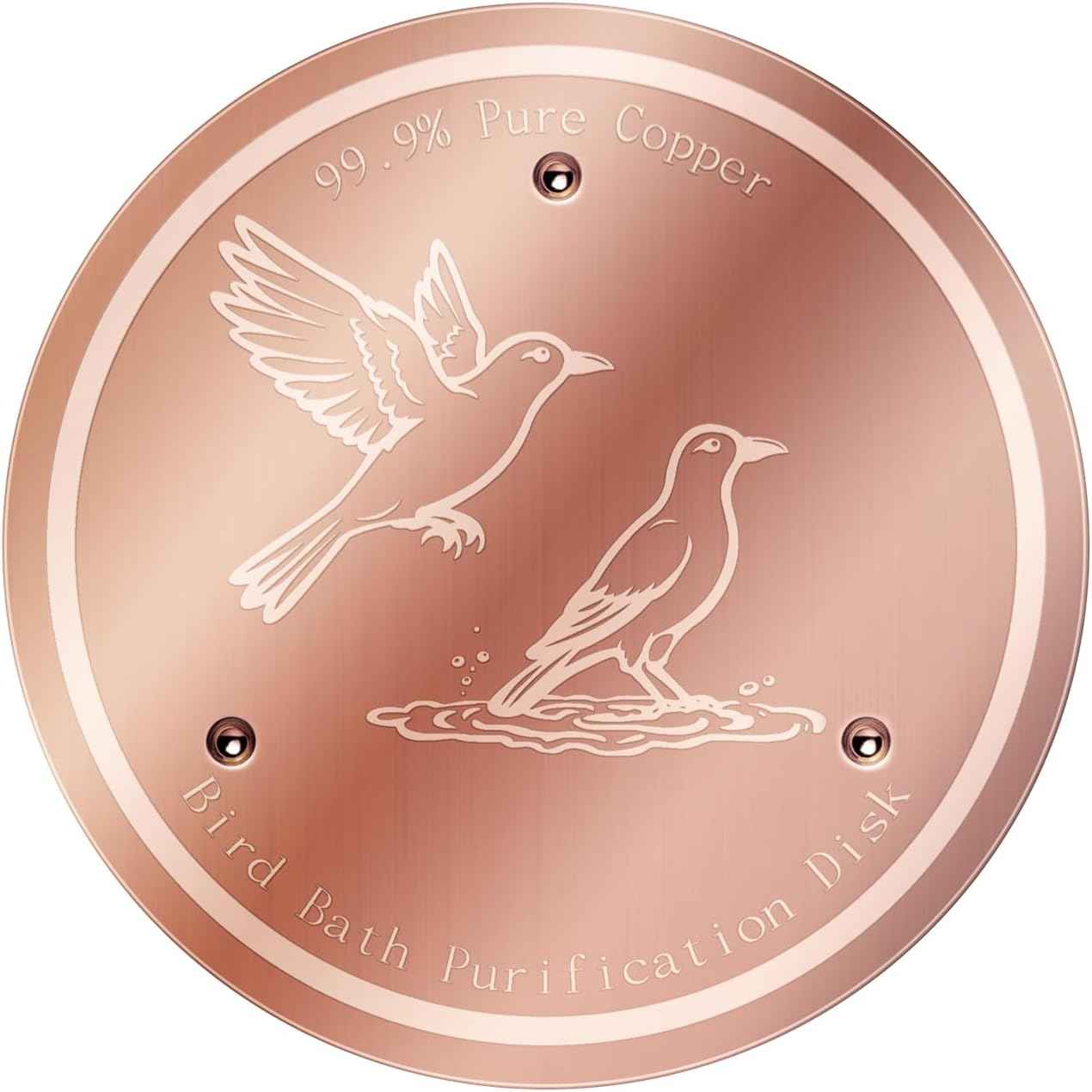Bird Bath Copper Disk, 99.99% Pure Copper Bird Bath Cleaner, Triple-Point Support, All-Season Water Cleaber for Outdoor Bird Baths & Bowls (1 Pcs)